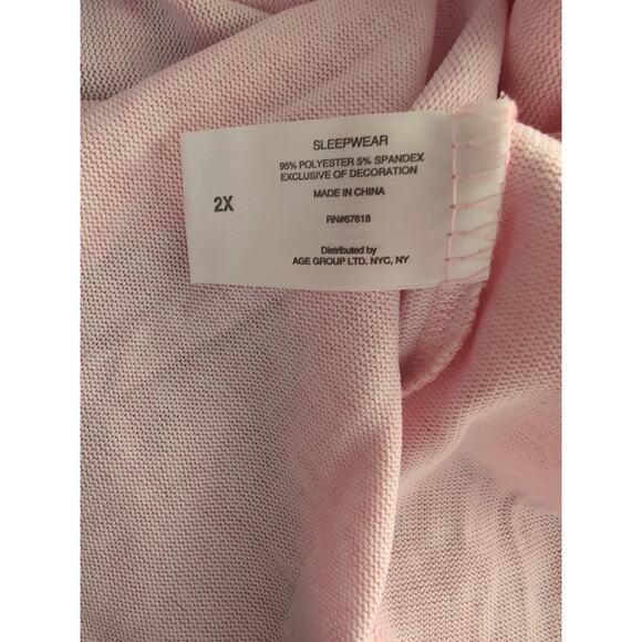 PJ Couture Women's Sleep Set Rose Au Day Wine Pink Size 2X(889) - Picture 6 of 7